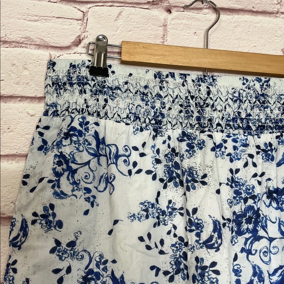Atelier New York 100% Cotton Tiered Maxi Skirt Blue Floral Size 10 NWT - Picture 3 of 9